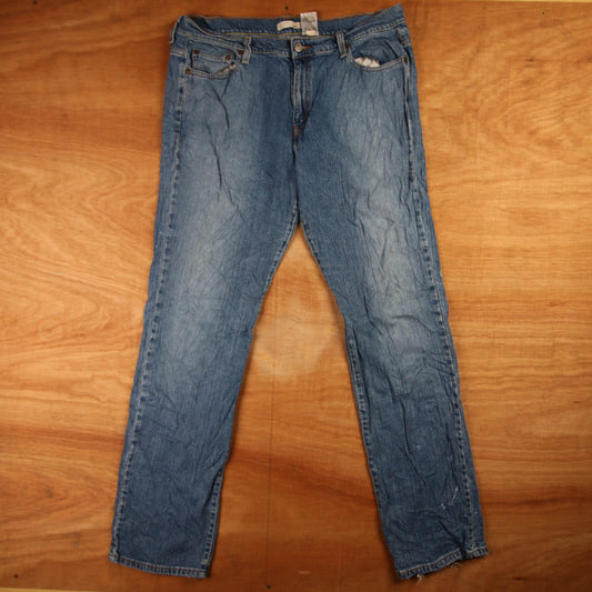 Levi's 505 Red Tab W34 L420 Straight Leg Regular Fit Blue Denim Jeans