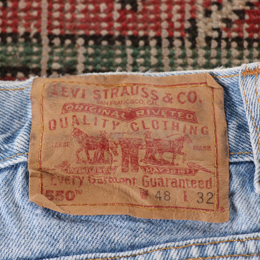 Levi's 550 Red Tab W32 L32 Tapered Leg Relaxed Fit Blue Denim Jeans