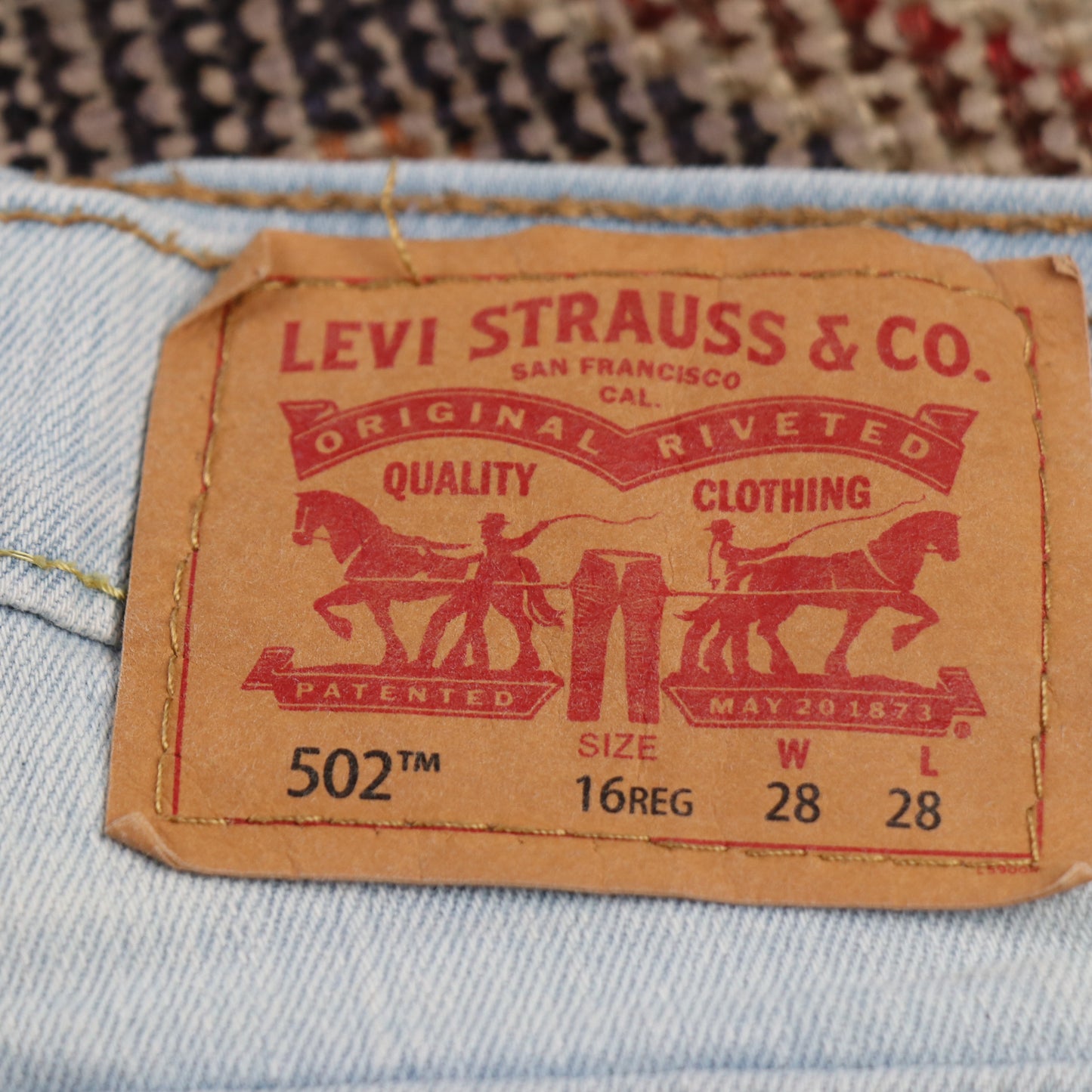 Levi's 502 W28 L29 Tapered Leg Regular Fit Blue Denim Jeans