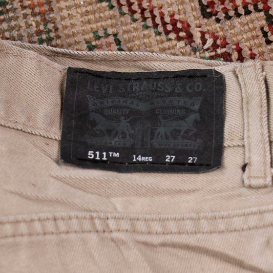 Levi's 511 W26 L28 Slim Fit Beige Denim Jeans