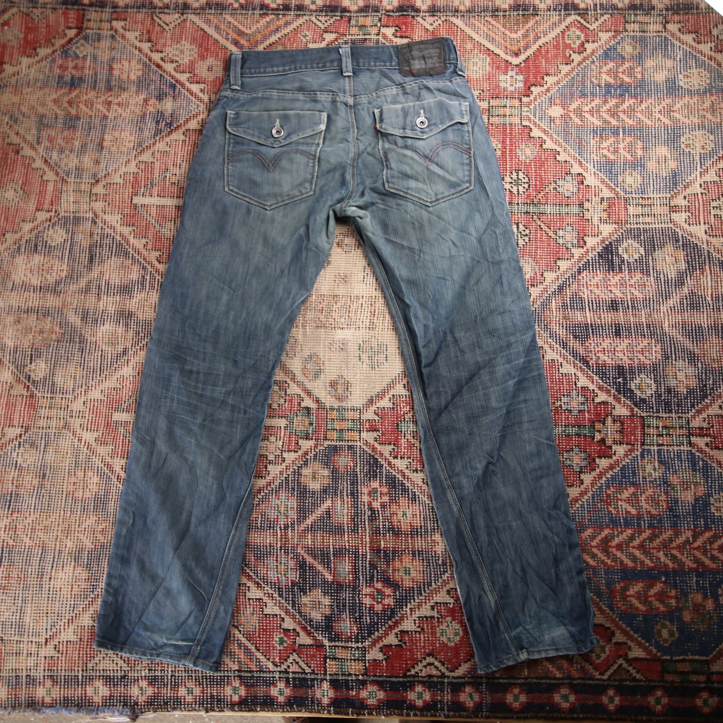 Levi's 505 W34 L28 Straight Leg Regular Fit Blue Denim Jeans
