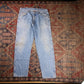 Wrangler W34 L28 Straight Leg Relaxed Fit Blue Denim Jeans