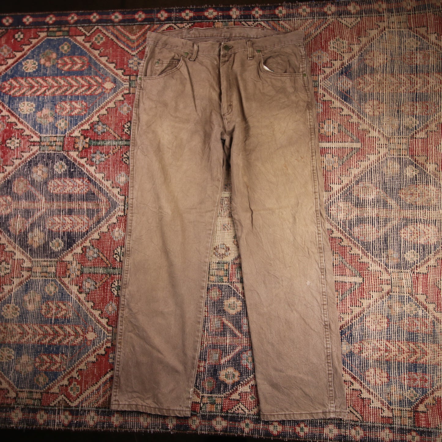 Wrangler W36 L30 Straight Leg Loose Fit Brown Denim Jeans