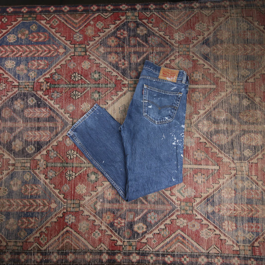 Levi's W32 L29 Straight Leg Relaxed Fit Blue Denim Jeans
