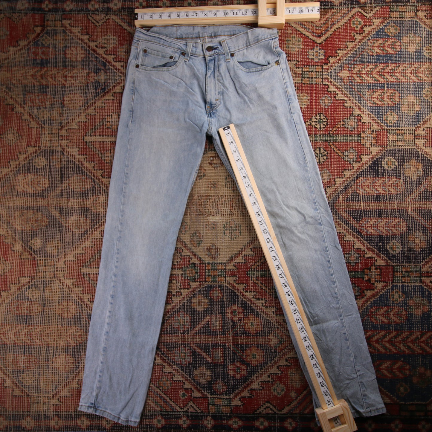 Levi's 505 Red Tab W26 L33 Straight Leg Regular Fit Blue Denim Jeans