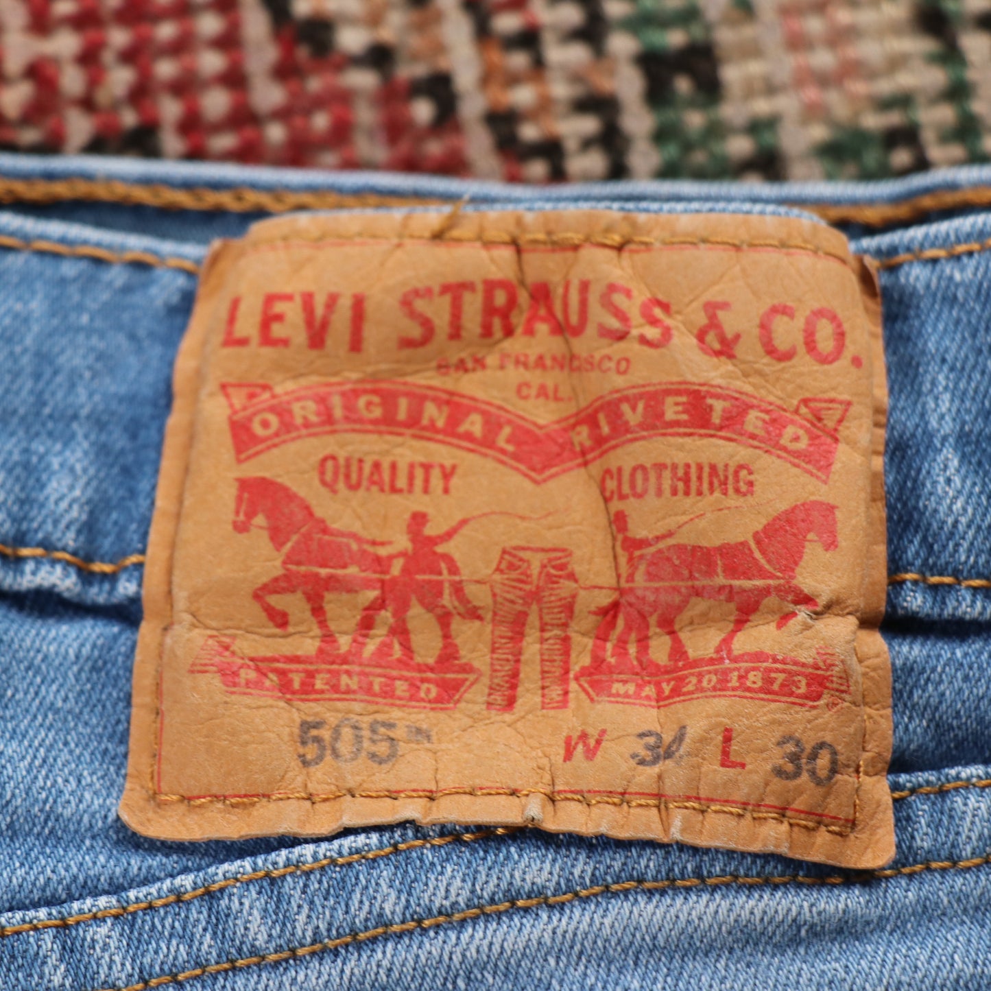 Levi's 505 Red Tab W30 L28 Straight Leg Regular Fit Blue Denim Jeans