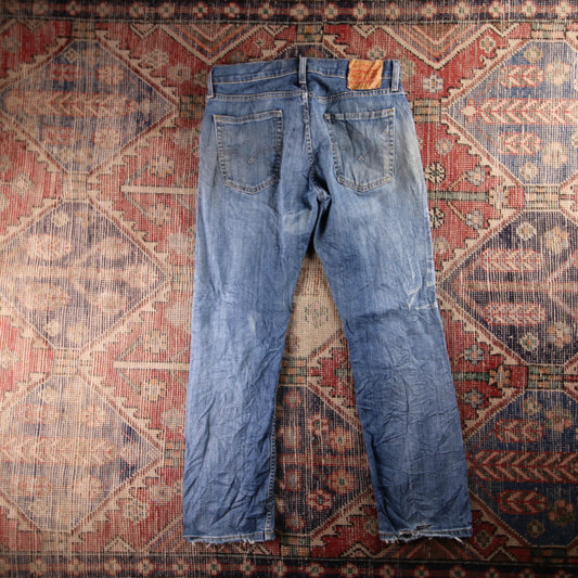 Levi's 505 Red Tab W32 L31 Straight Leg Regular Fit Classic Ripped Style Grey De