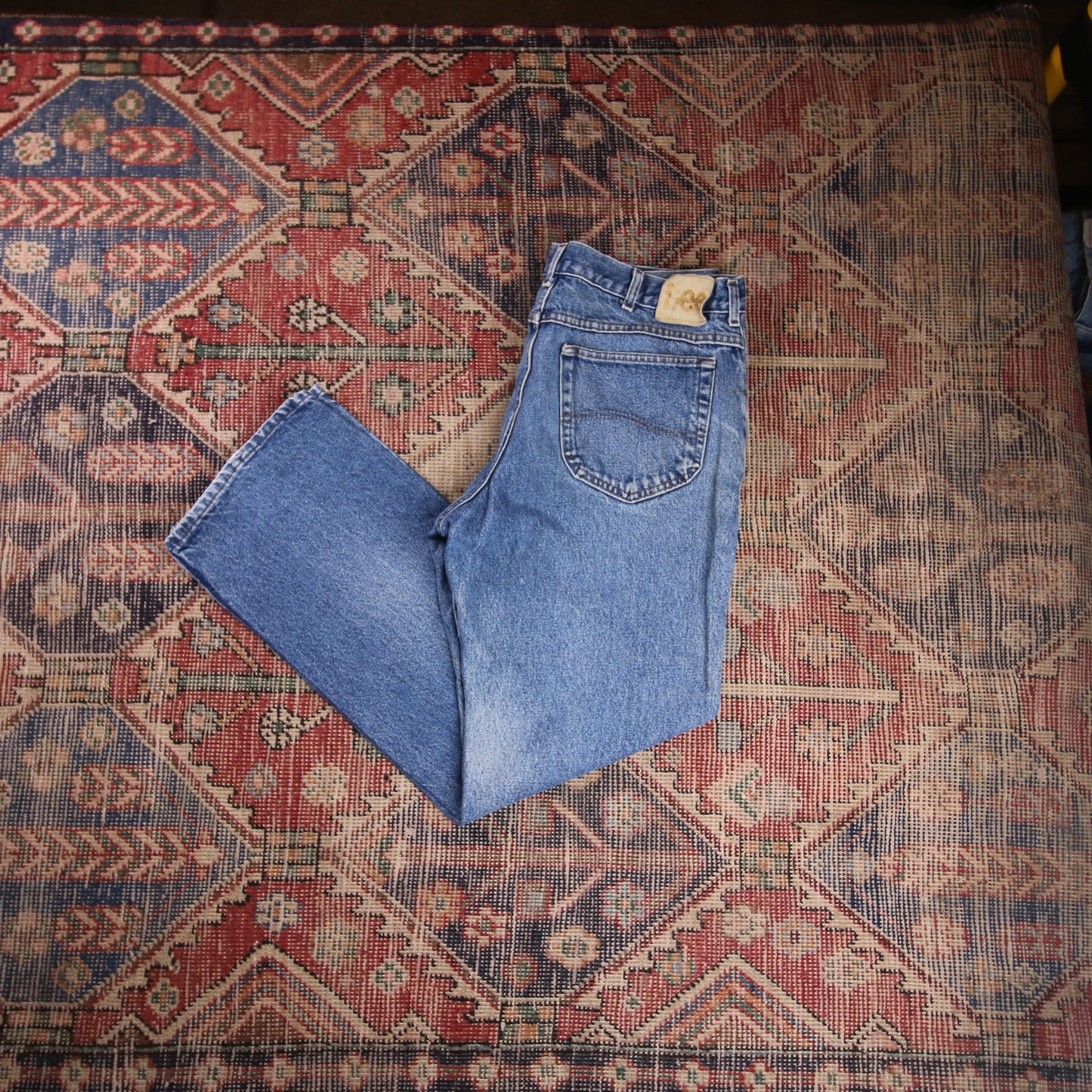 Lee W34 L30 Straight Leg Relaxed Fit Blue Denim Jeans
