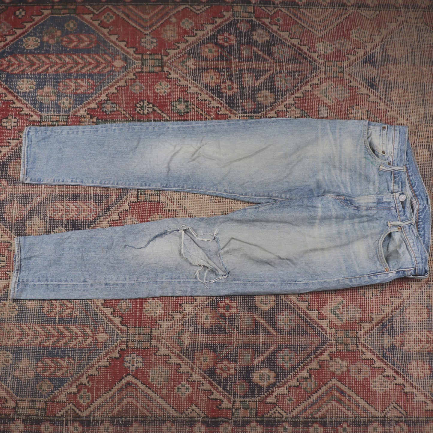 Levi's 512 W30 L29 Tapered Leg Slim Fit Classic Ripped Style Blue Denim Jeans