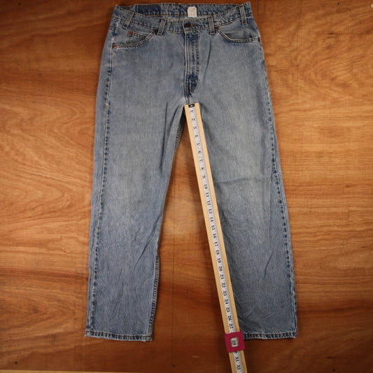 Levi's 505 Orange Tab W34 L29 Straight Leg Regular Fit Blue Denim Jeans