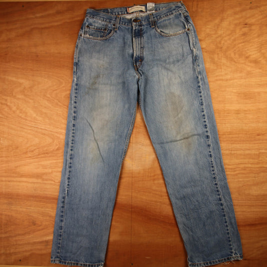 Levi's 505 Red Tab W34 L33 Straight Leg Regular Fit Blue Denim Jeans
