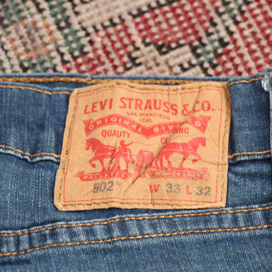 Levi's 502 W32 L30 Tapered Leg Regular Fit Blue Denim Jeans