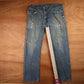 Levi's 505 Red Tab W36 L29 Straight Leg Regular Fit Classic Ripped Style Blue De