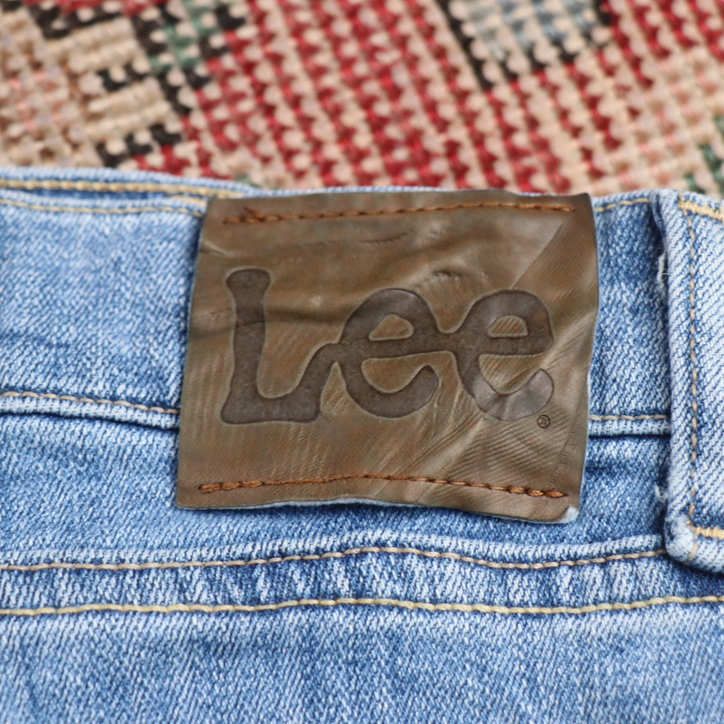 Lee W36 L30 Straight Leg Relaxed Fit Blue Denim Jeans