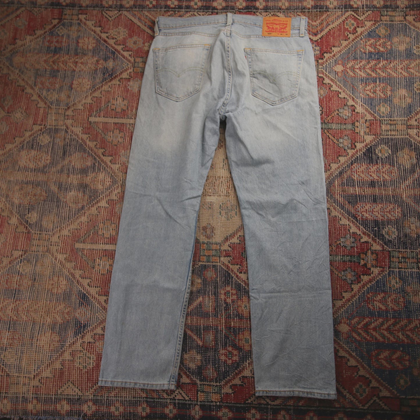 Levi's 505 W34 L30 Straight Leg Regular Fit Blue Denim Jeans