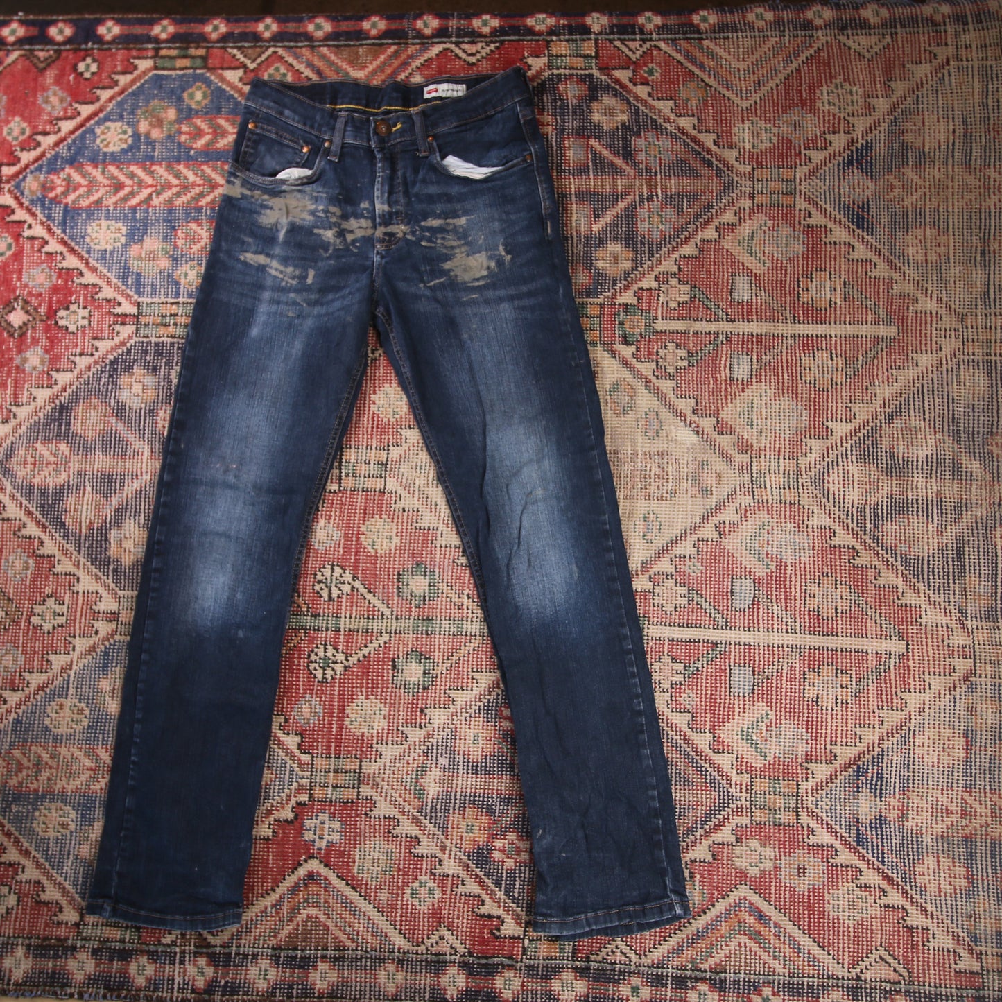 Wrangler W28 L30 Straight Leg Relaxed Fit Blue Denim Jeans