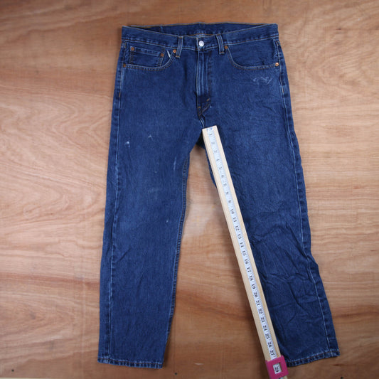 Levi's 505 Red Tab W36 L29 Straight Leg Regular Fit Blue Denim Jeans