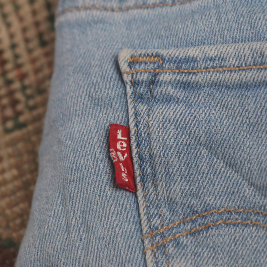 Levi's 711 W32 L30 Skinny Classic Ripped Style Blue Denim Jeans