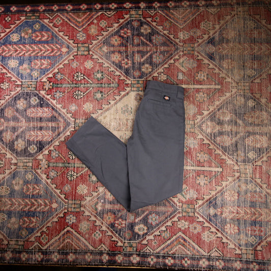 Dickies W26 L28 Straight Leg Grey Cotton Blend Trousers