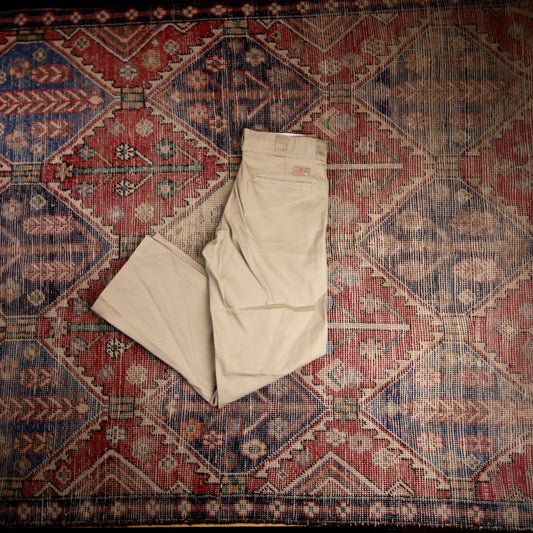 Dickies W28 L28 Straight Leg Beige Cotton Blend Trousers