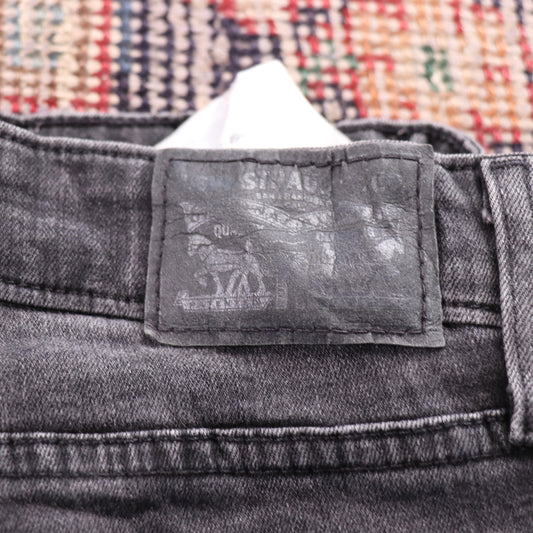 Levi's 711 W30 L31 Skinny Classic Ripped Style Black Denim Jeans