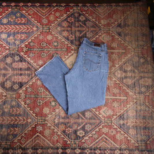 Lee W34 L28 Straight Leg Relaxed Fit Blue Denim Jeans