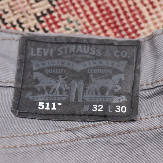 Levi's 511 W32 L28 Slim Fit Grey Denim Jeans