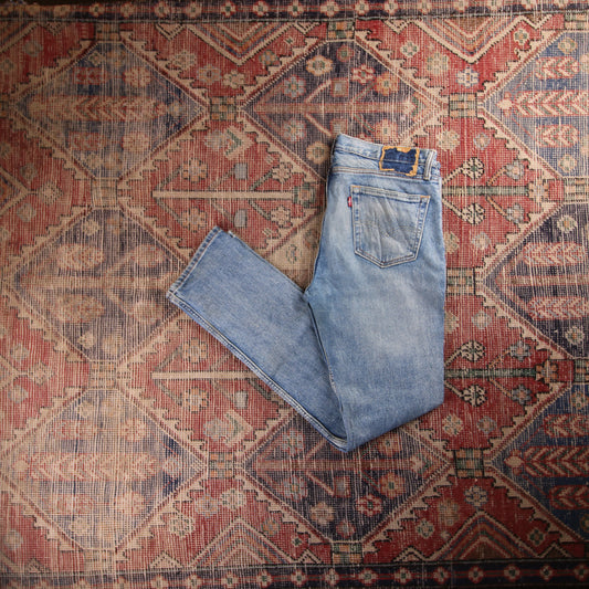 Levi's 501 Red Tab W34 L32 Original Fit Classic Ripped Style Blue Denim Jeans