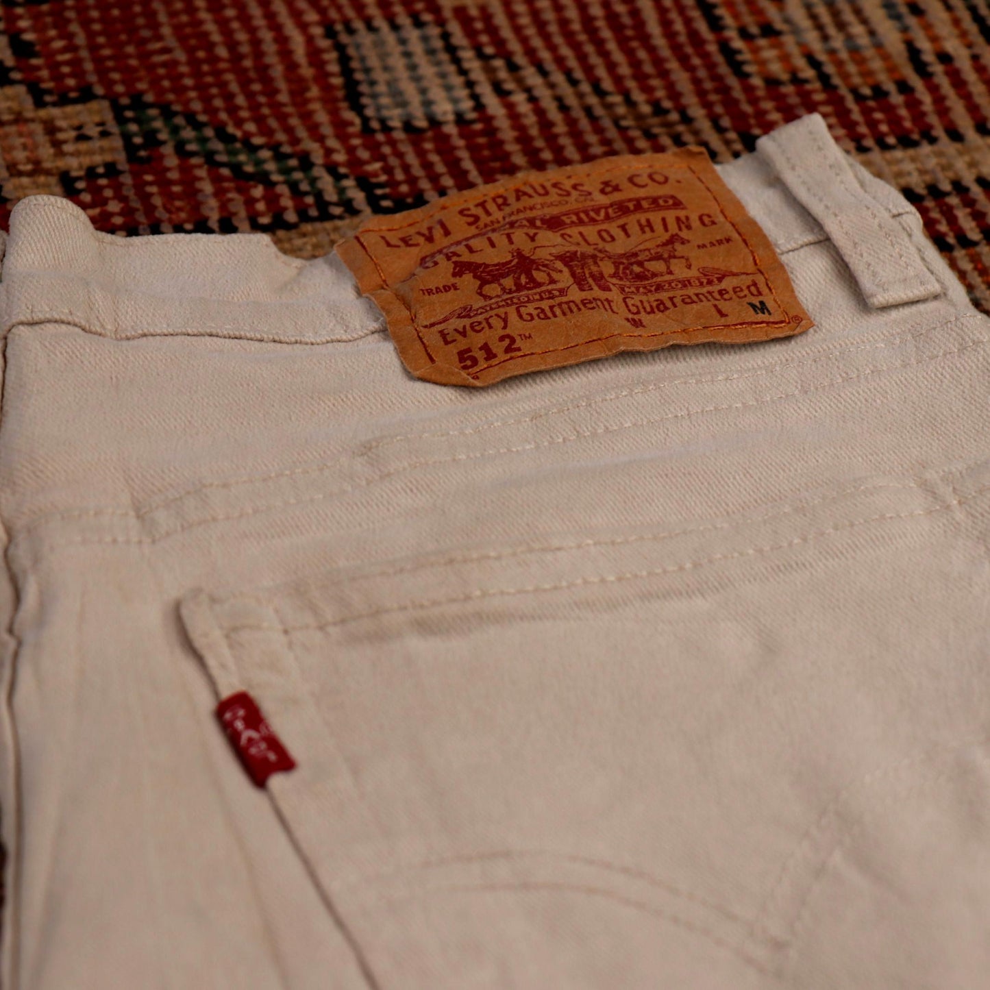 Levi's 512 W30 L29 Tapered Leg Slim Fit Beige Denim Jeans