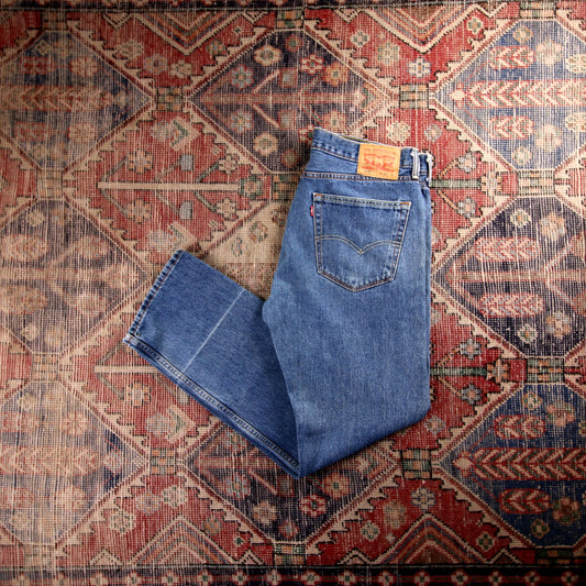 Levi's 505 Red Tab W34 L30 Straight Leg Regular Fit Blue Denim Jeans