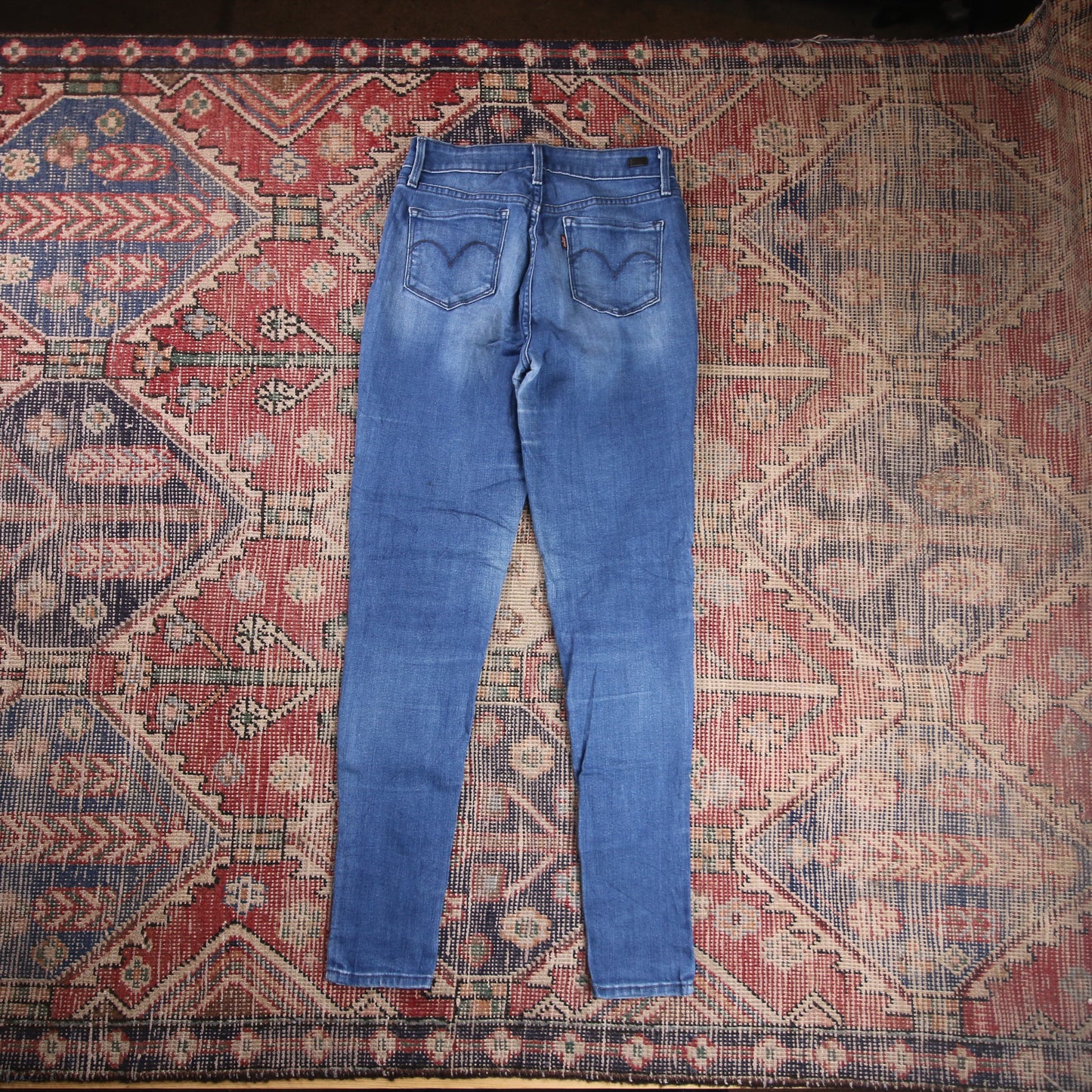 Levi's W26 L28 Skinny Classic Ripped Style Blue Denim Jeans