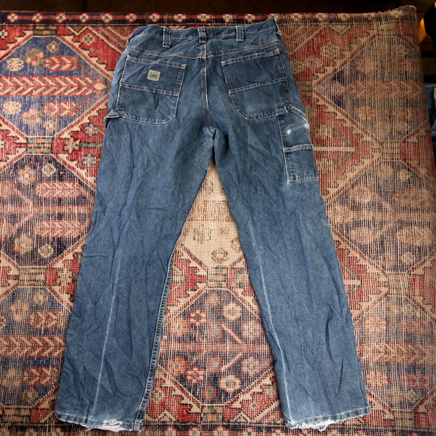 Lee W36 L31 Carpenter Classic Ripped Style Blue Denim Jeans
