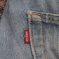 Levi's 505 W36 L31 Straight Leg Regular Fit Classic Ripped Style Blue Denim Jean