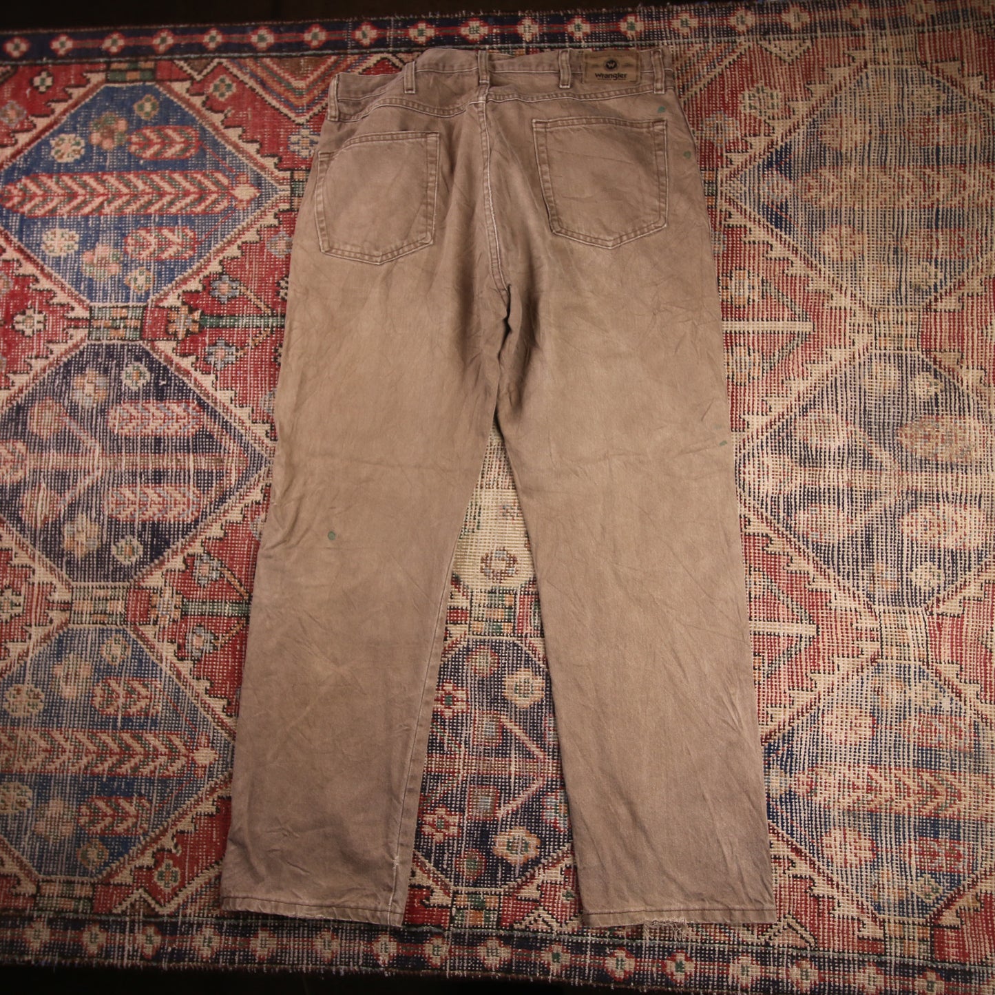Wrangler W36 L30 Straight Leg Loose Fit Brown Denim Jeans