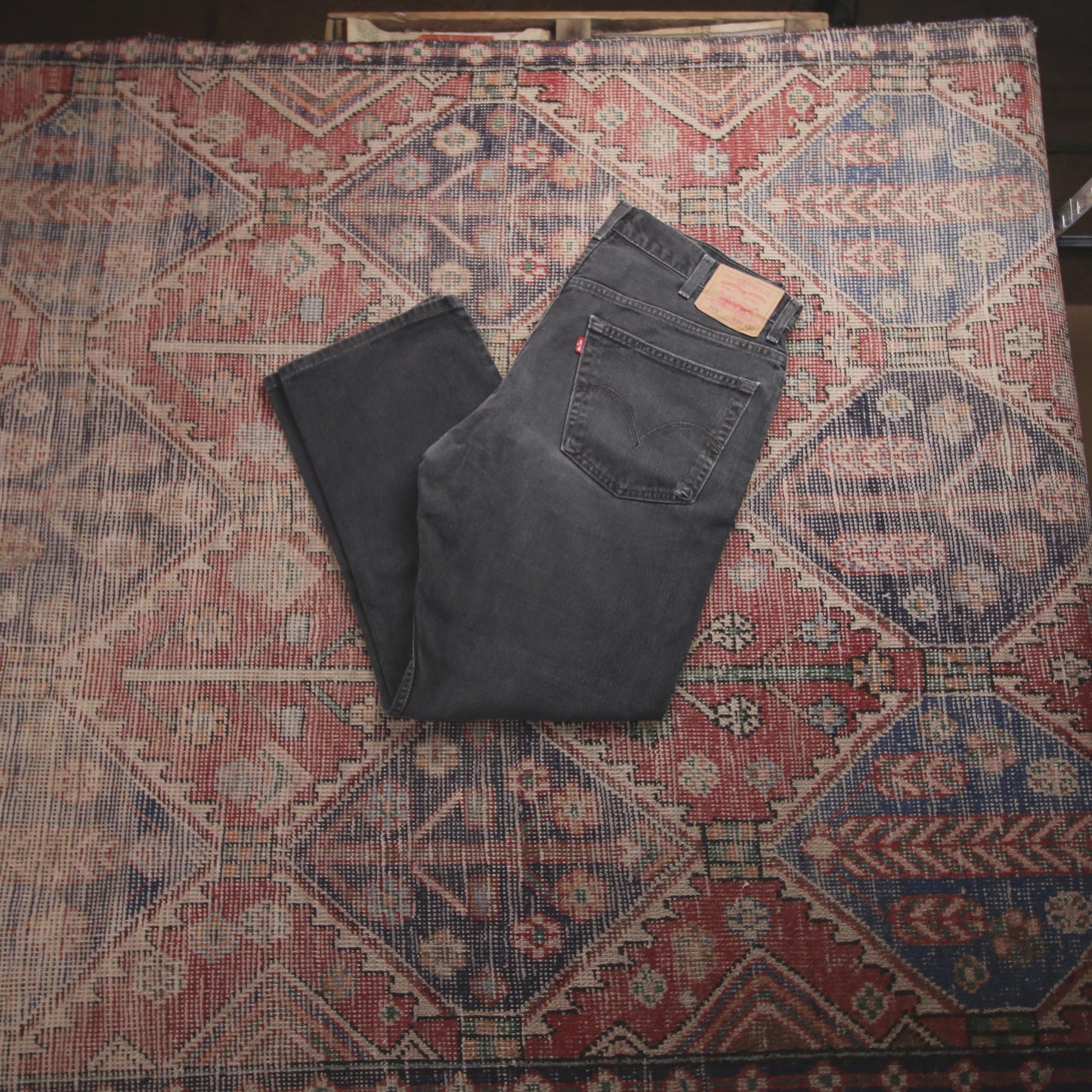 Levi's 505 W38 L28 Straight Leg Regular Fit Black Denim Jeans