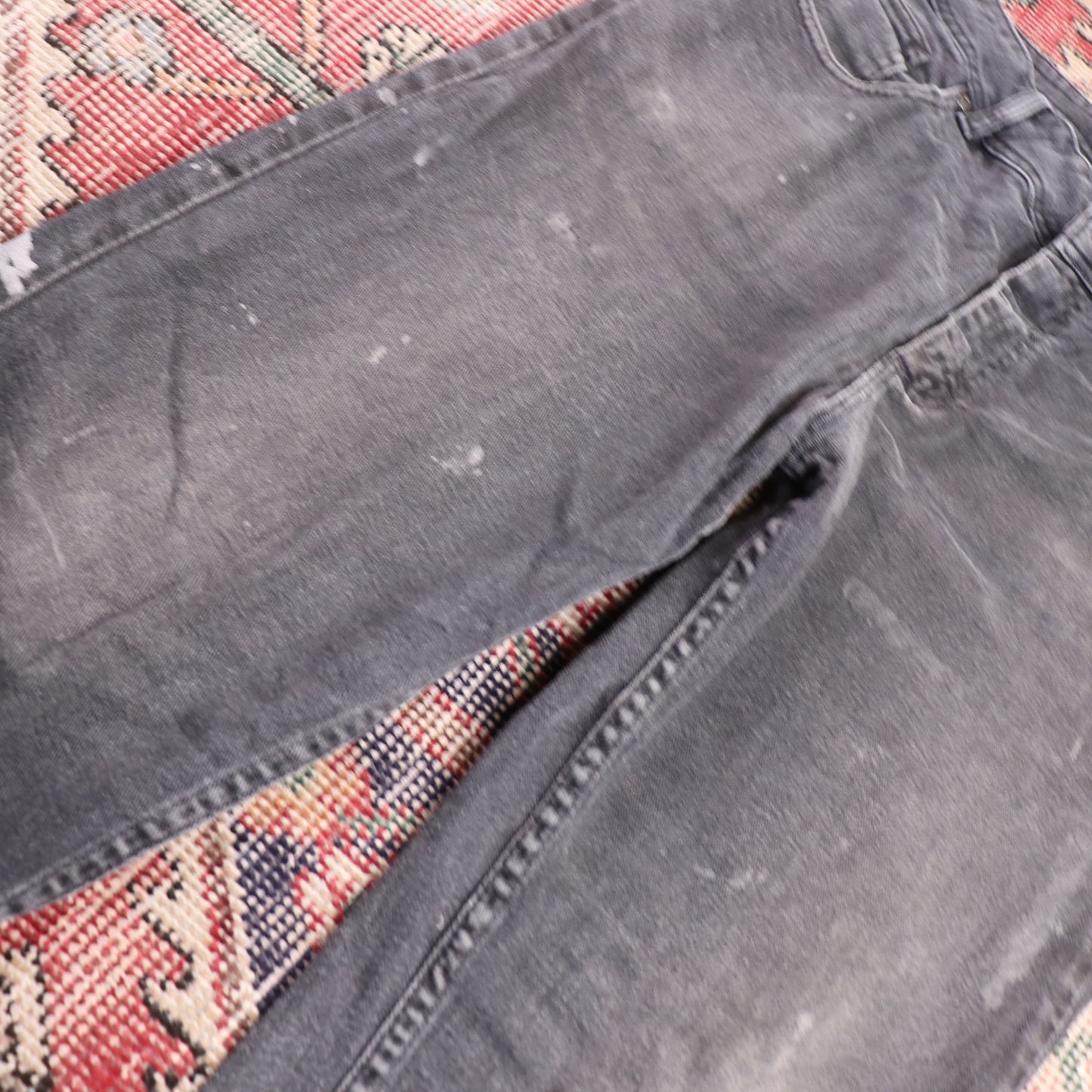 Lee W32 L32 Straight Leg Relaxed Fit Black Denim Jeans