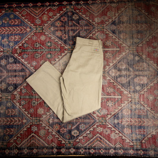 Dickies 874 W34 L32 Straight Leg Beige Cotton Blend Trousers