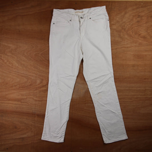 Levi's 505 Red Tab W32 L28 Straight Leg Regular Fit White Denim Jeans