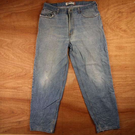 Levi's 550 Red Tab W34 L30 Tapered Leg Relaxed Fit Blue Denim Jeans