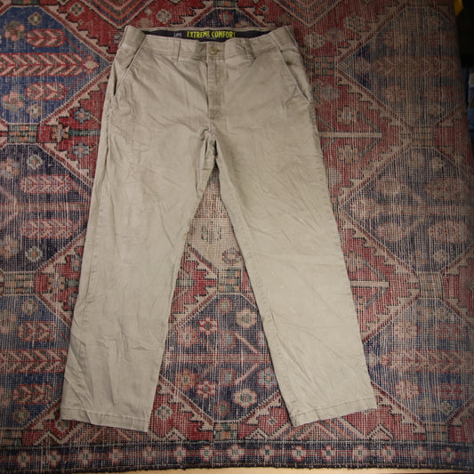 Lee W36 L27 Straight Leg Regular Fit Beige Denim Trousers