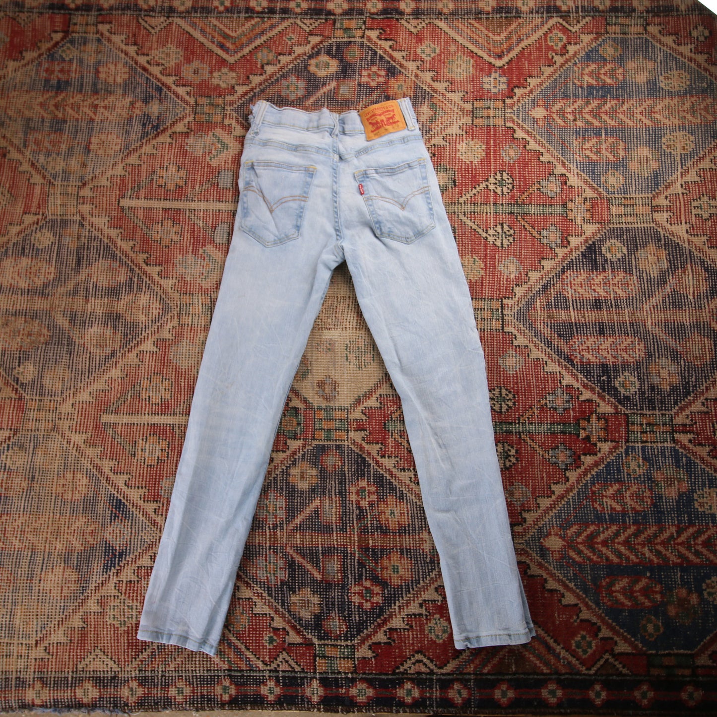 Levi's 502 W24 L26 Tapered Leg Regular Fit Blue Denim Jeans