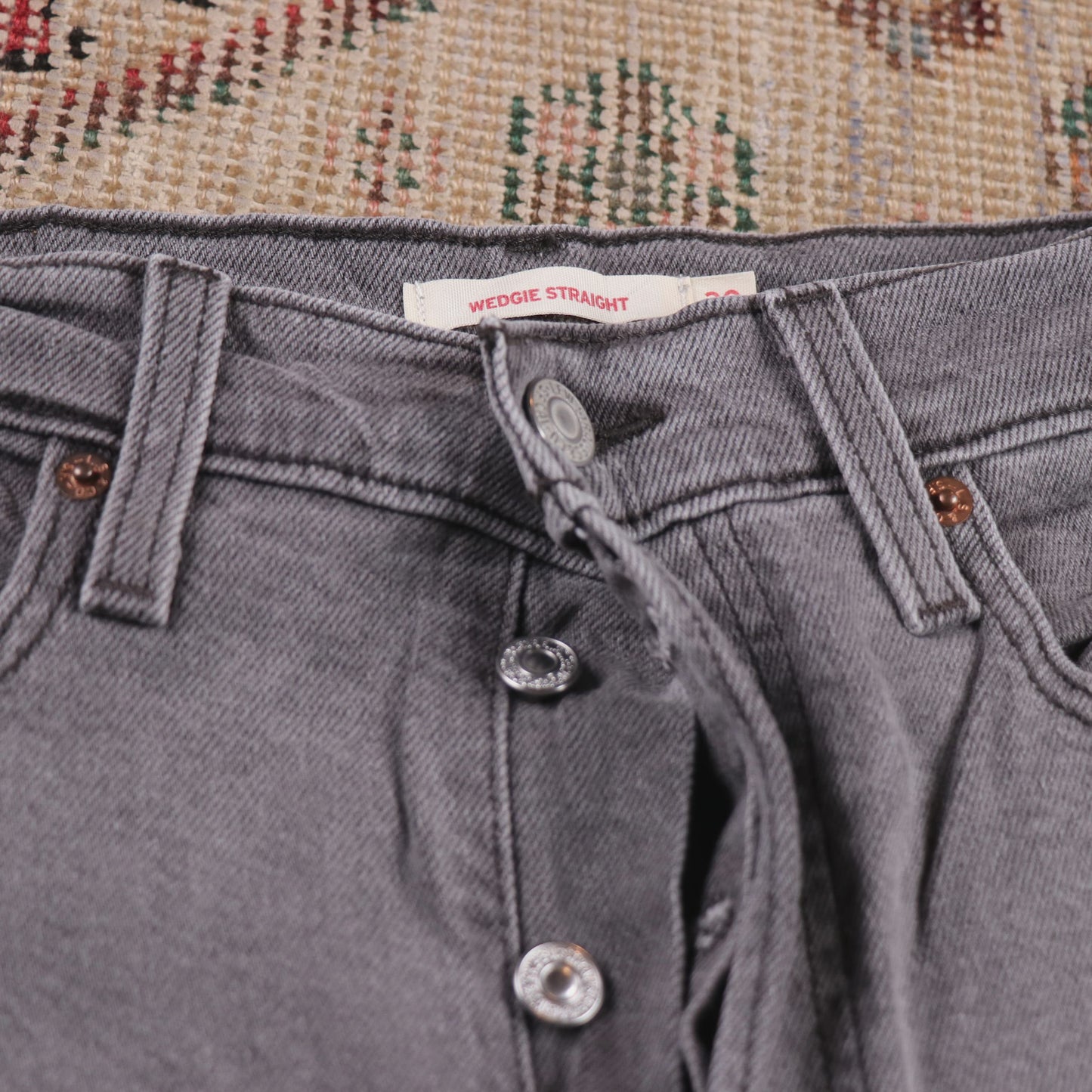 Levi's 501 W30 L26 Original Fit Grey Denim Jeans