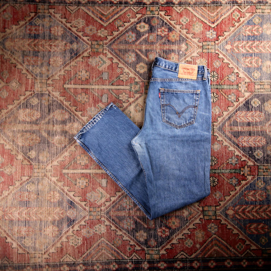 Levi's Orange Tab W38 L34 Straight Leg Classic Ripped Style Blue Denim Jeans