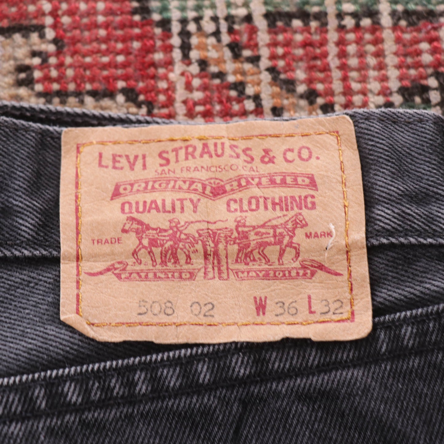 Levi's 508 Red Tab W34 L26 Tapered Leg Regular Fit Grey Denim Jeans