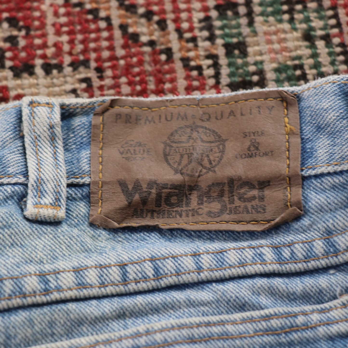 Wrangler W36 L28 Straight Leg Blue Denim Jeans