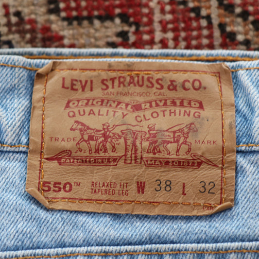 Levi's 550 Red Tab W28 L31 Tapered Leg Relaxed Fit Blue Denim Jeans