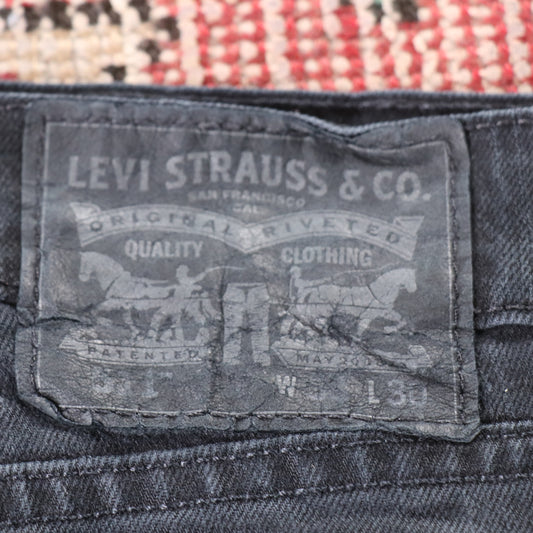 Levi's Red Tab W34 L30 Straight Classic Ripped Style Black Denim Jeans