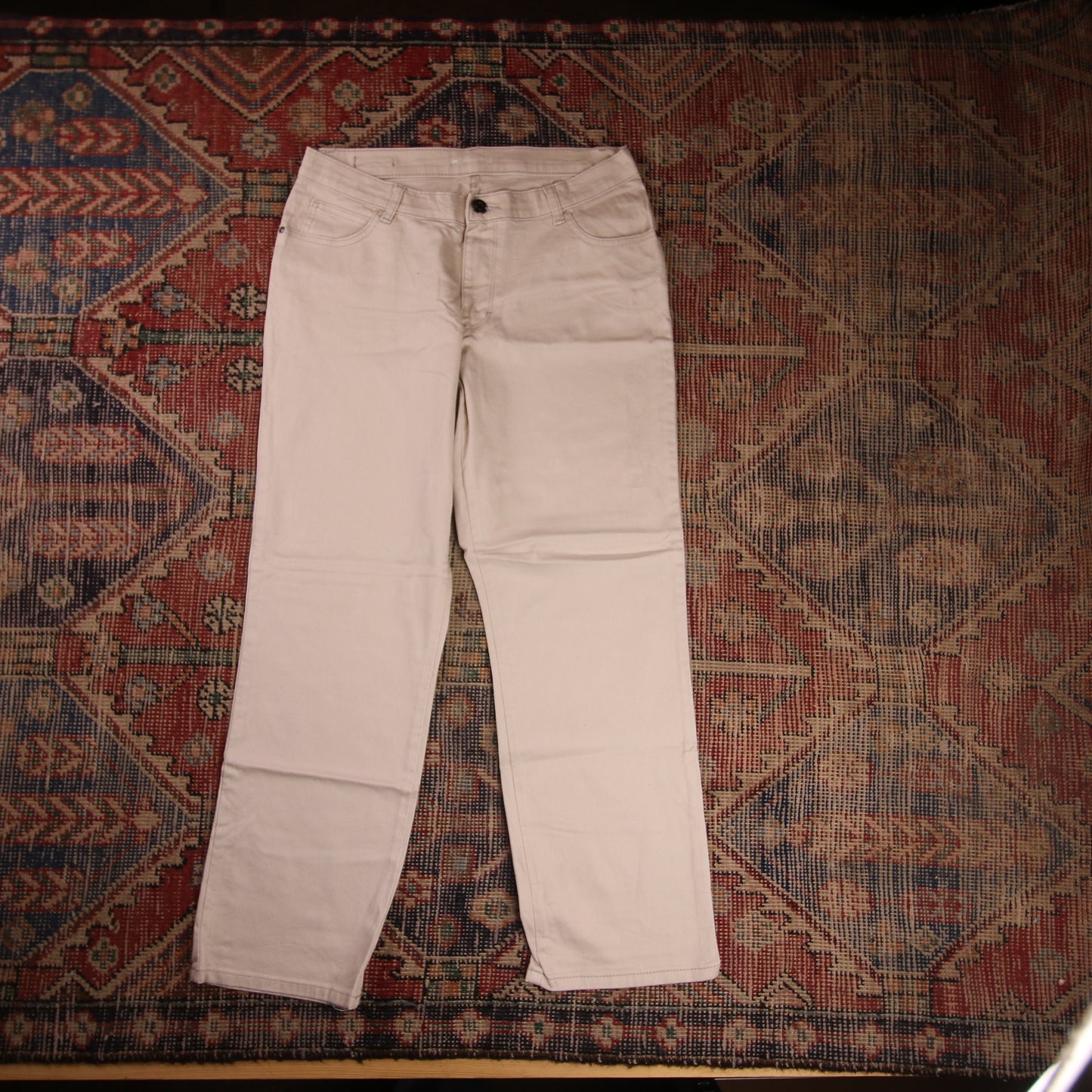 Lee W32 L27 Straight Leg Beige Denim Jeans