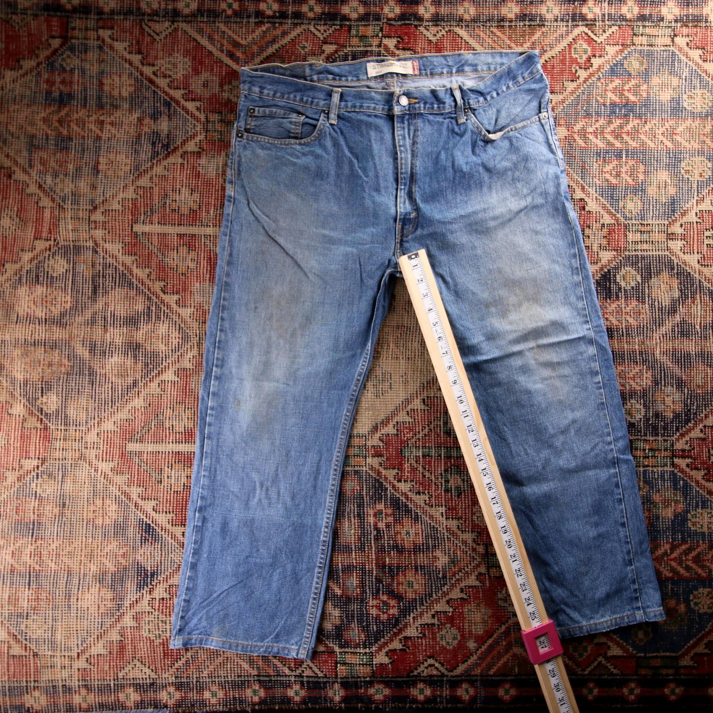 Levi's 505 Red Tab W38 L27 Straight Leg Regular Fit Blue Denim Jeans