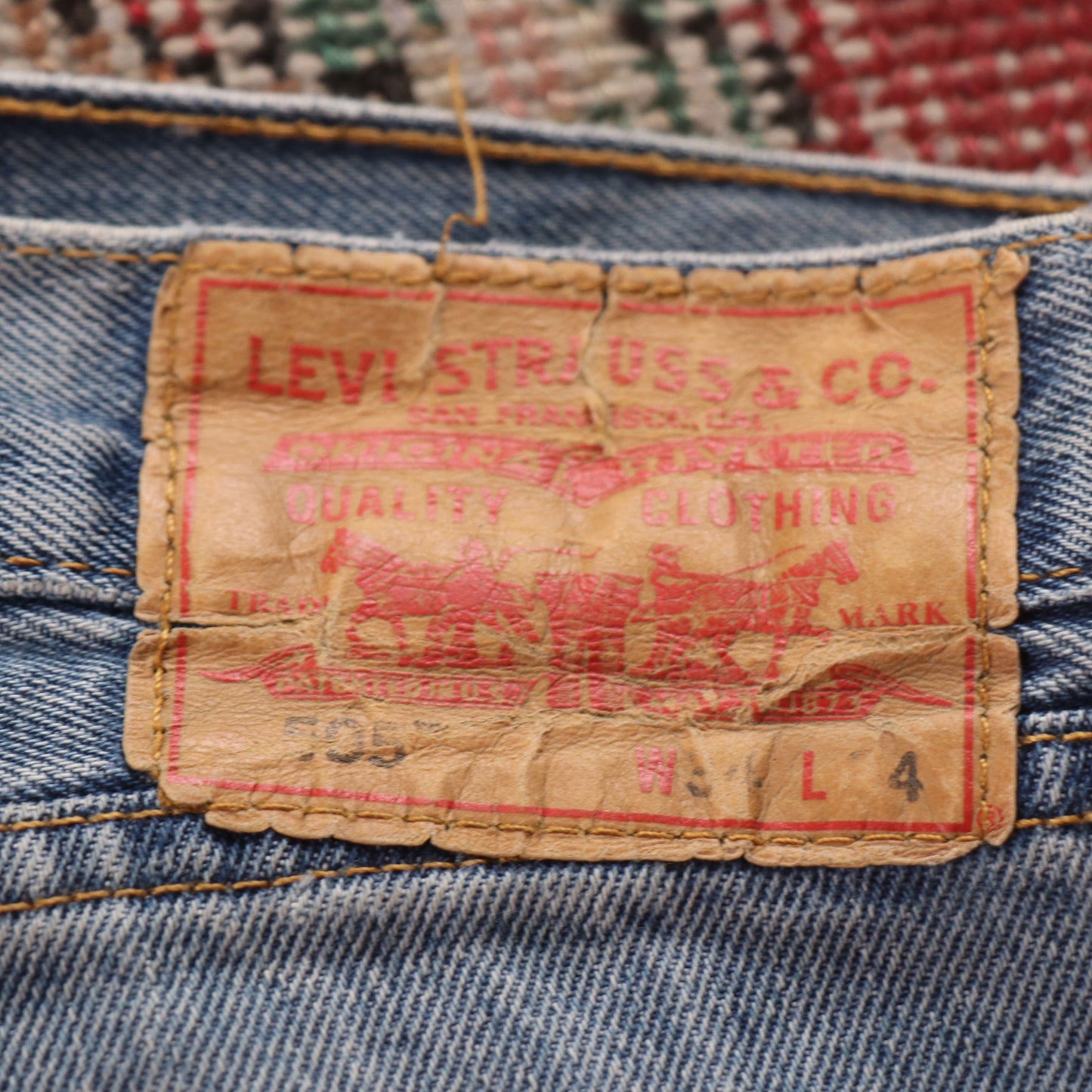 Levi's 505 W34 L33 Straight Leg Regular Fit Blue Denim Jeans